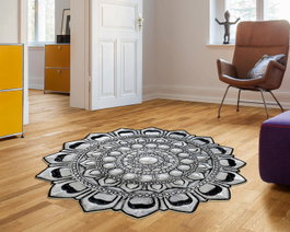 Conceptum Eugene V3 - 4662 - 1 Alfombra Plateada 80x80 cm